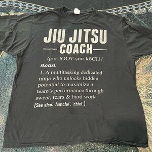 Jiu Jitsu Coach Graphic Tee Black MMA BJJ Instructor Shirt Men’s XL Training Top